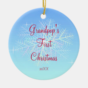 Grandpop's First  Christmas Snowflake Ornament