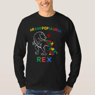 Grandpopsaurus Autism Awareness Grandpop Dinosaur T-Shirt