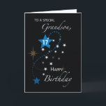 Grandson 17th Birthday Star Inspirational Black Card<br><div class="desc">A collection of stars are shown on the cover of this black card. If you want to send an inspirational greeting card to your dear grandson who will be turning 17 soon then this would be your best choice.</div>