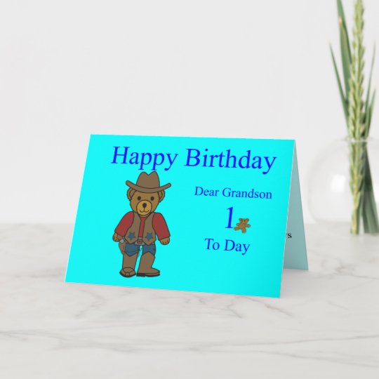 Grandson 1st Birthday Card | Zazzle.co.uk