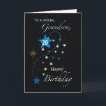 Grandson 20th Birthday Star Inspirational Black Card<br><div class="desc">Grandsons are inspirational people that is why they deserve this inspirational birthday card on the celebration of their 20th birthday. When you grandson will be celebrating his soon then you must get this card as early as now.</div>