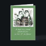 Grandson 21st Birthday Frogs Toasting Beer Card<br><div class="desc">Two frogs toasting can be seen on the cover of this card that you can use to greet your dearest grandson a happy 21st birthday. Cheers to his special day is what these frogs are celebrating.</div>