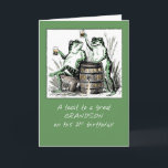 Grandson 21st Birthday Frogs Toasting Beer Card<br><div class="desc">Two frogs toasting can be seen on the cover of this card that you can use to greet your dearest grandson a happy 21st birthday. Cheers to his special day is what these frogs are celebrating.</div>