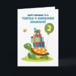Grandson 2nd Birthday Cute Turtle with Presents Card<br><div class="desc">Celebrate your grandson’s 2nd birthday with this adorable turtle card. A cheerful green turtle carries a stack of colourful presents while little friends – a bee,  ladybug,  and caterpillar – join the fun. Perfect for any turtle-loving two-year-old to bring birthday smiles and joy.</div>