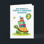 Grandson 3rd Birthday Cute Turtle with Presents Card<br><div class="desc">Wish your turtle-loving grandson a happy 3rd birthday with this cute card featuring a smiling turtle carrying presents and joined by cheerful little friends. Bright,  fun,  and perfect for celebrating a wonderful three-year-old grandson.</div>