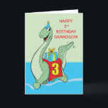 Grandson, 3rd Birthday Dinosaur Card<br><div class="desc">When you know that your dear grandson is so into dinosaurs then this card with the gigantic creature of the cover would be perfect for him to greet him a happy 3rd birthday.</div>