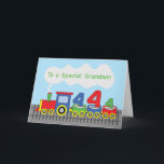 Grandson 4th Birthday Colorful Train on Track Card<br><div class="desc">This card will never fail to bring fun and color to your grandson’s day once you hand him this to greet him on his 4th birthday. The colorful train on the front is chugging towards his direction to send fun greetings.</div>