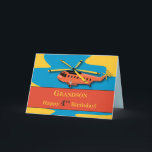 Grandson, 4th Birthday with Helicopter Card<br><div class="desc">Helicopters are a popular theme among boys this age. This is a brightly coloured helicopter,  sure to catch your grandson’s attention on his 3rd birthday!</div>