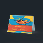 Grandson, 4th Birthday with Helicopter Card<br><div class="desc">Helicopters are a popular theme among boys this age. This is a brightly coloured helicopter,  sure to catch your grandson’s attention on his 3rd birthday!</div>