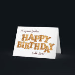 Grandson, a Birthday card for a cookie lover<br><div class="desc">A fun birthday card for the one who loves cookies and the sweet things in life. Letters formed from cookies make the words Happy Birthday. Inside is a cookie with a bite from it and a funny verse.</div>