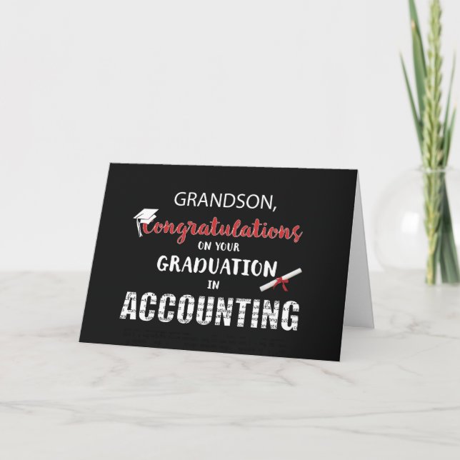 Grandson, Accounting Graduation Congratulations, B Card (Front)