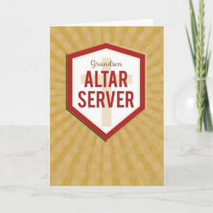 Grandson Altar Server Congratulations Starburst Card