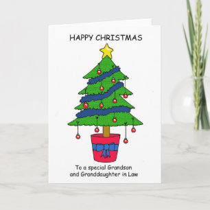 Grandson and Granddaughter in Law Happy Christmas Holiday Card