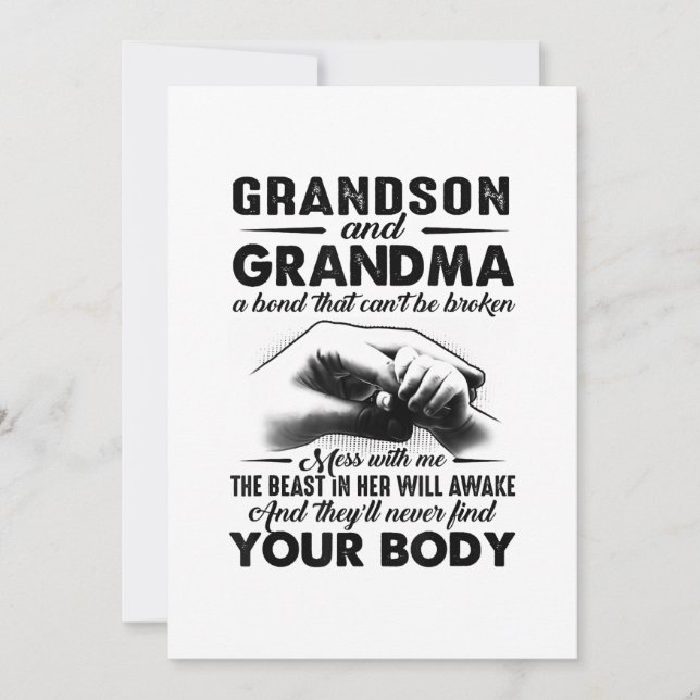 Grandson and grandma bond that cant be broken gift announcement (Front)