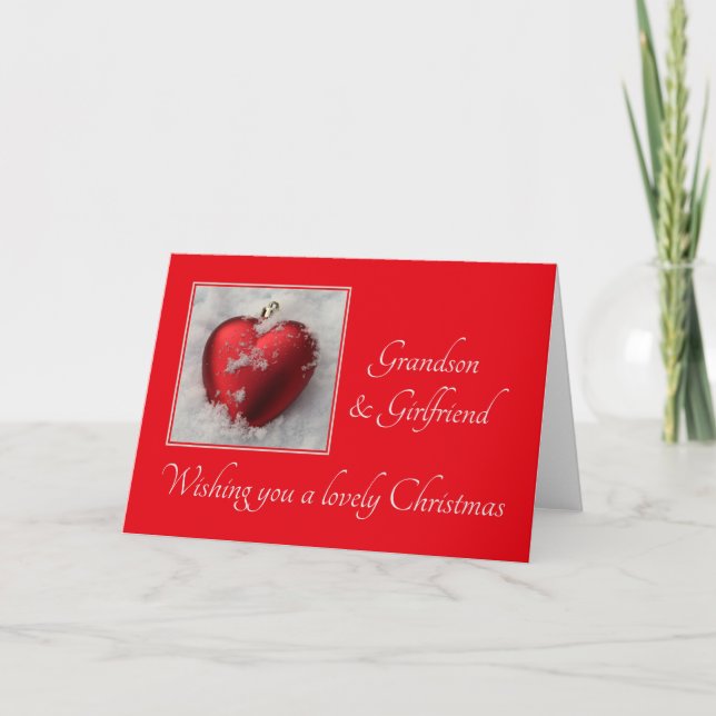 Grandson and his Girlfriend  Merry Christmas card (Front)