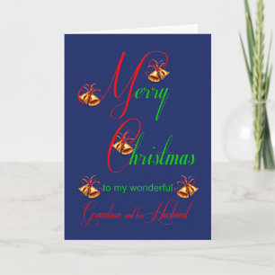 Grandson and his Husband Christmas Scrolls Holiday Card