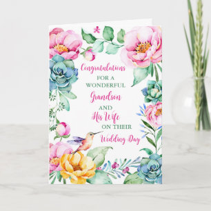 Grandson and His Wife Wedding Day Congratulations Card