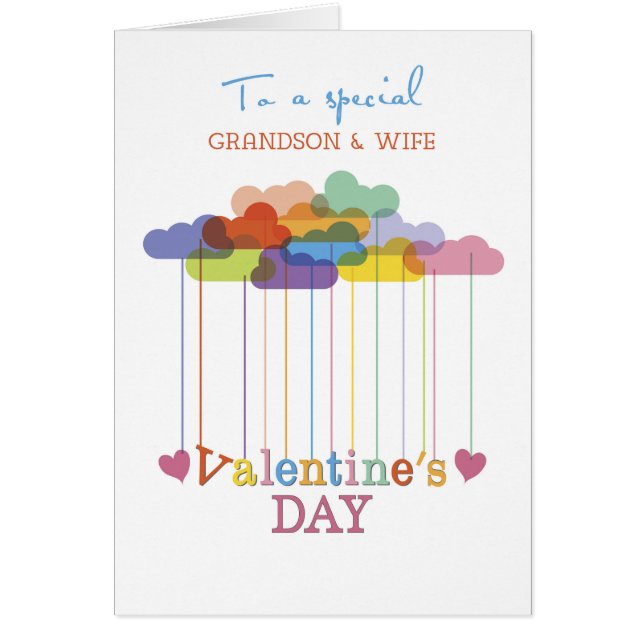 Grandson and Wife Valentine Rainbow Clouds (Front)