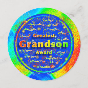 Grandson Award Birthday Fireworks Card
