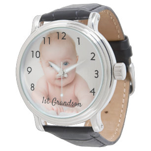Grandson baby photo grandfather watch