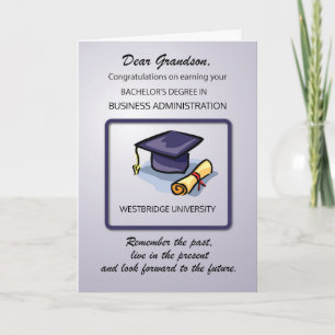 Grandson Bachelors Customisable Degree and School Card