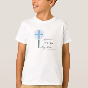 Grandson Baptism Blue Lace Personalised T-Shirt