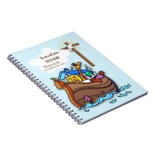 Grandson Baptism Noah's Ark Personalised Notebook