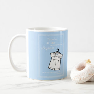 Grandson Baptism Suit on Baby Blue Personalised Coffee Mug