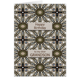 Grandson Birthday Abstract Mandala Design