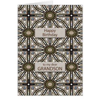 Grandson Birthday Abstract Mandala Design