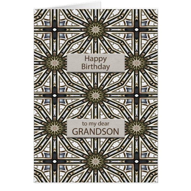 Grandson Birthday Abstract Mandala Design (Front)