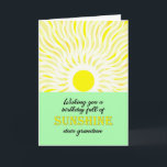 Grandson Birthday Bright Sunshine Card<br><div class="desc">Birthday card for a grandson. A wish for a birthday full of sunshine. A bright and cheerful card showing a glowing sun sending down bright rays of sunshine.</div>