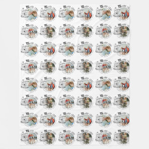 Grandson Birthday Custom Photo Minimalist Fleece Blanket