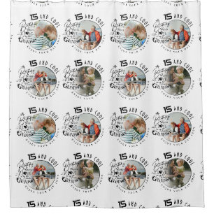 Grandson Birthday Custom Photo Minimalist Shower Curtain