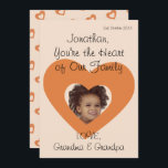 Grandson Birthday Greeting Rustic Simple Photo  Holiday Card<br><div class="desc">Fun and Unique greeting card for Grandson/granddaughter Birthday Card.
All you have to do is cut out the face from a clear image,  
and replace the image on the card.
Can change the greeting or add your own.
Happy Birthday 💘🎂</div>