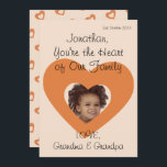 Grandson Birthday Greeting Rustic Simple Photo  Holiday Card<br><div class="desc">Fun and Unique greeting card for Grandson/granddaughter Birthday Card.
All you have to do is cut out the face from a clear image,  
and replace the image on the card.
Can change the greeting or add your own.
Happy Birthday 💘🎂</div>