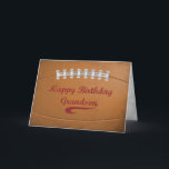 Grandson Birthday Large Grunge Football for Sports Card<br><div class="desc">A great football fan,  that’s what you grandson is. And you know nothing will make him more happy and excited about his birthday other than a football inspired greeting card. The stitches and grunge typography makes for an authentic football look.</div>