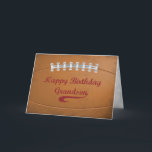 Grandson Birthday Large Grunge Football for Sports Card<br><div class="desc">A great football fan,  that’s what you grandson is. And you know nothing will make him more happy and excited about his birthday other than a football inspired greeting card. The stitches and grunge typography makes for an authentic football look.</div>
