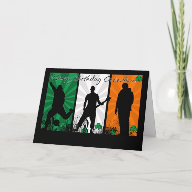 Grandson Birthday On St. Patrick's Day Card (Front)