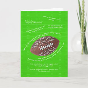 Grandson birthday, really bad football jokes card