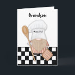 Grandson Birthday Whimsical Gnome Chef Cooking Card<br><div class="desc">The combination of whimsy,  culinary elements,  and birthday wishes makes this card a unique and memorable way to convey your love and best wishes to your grandson on his special day. It captures the essence of joy and fun,  creating a cheerful and celebratory tone for the birthday celebration.</div>