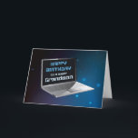 Grandson Birthday with Computer Card<br><div class="desc">It is your grandson’s birthday,  and this card is great to send him. Wish him a happy birthday,  as the card uses computer internet words of uploading and downloading a good time.</div>