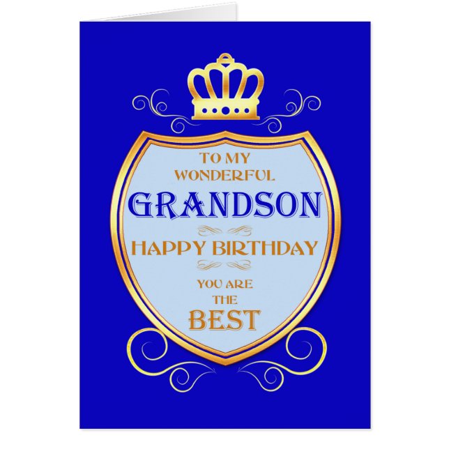 Grandson Birthday with Shield (Front)