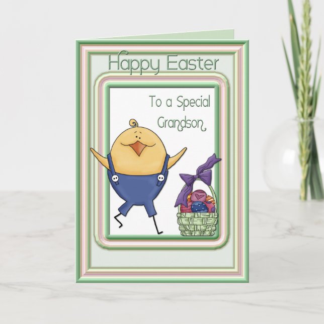 Grandson Chick Easter Card (Front)