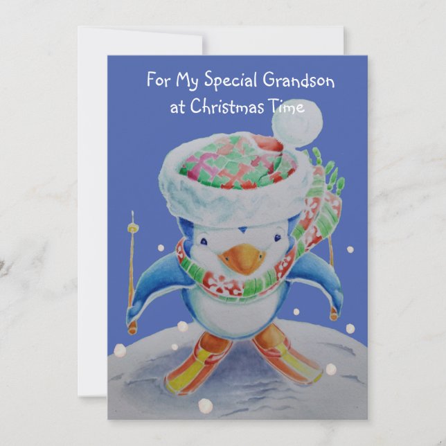 Grandson Christmas Greeting Card  (Front)