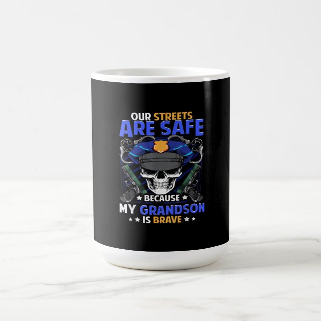 Grandson Cop Thin Blue Line Grand Son Coffee Mug (Center)