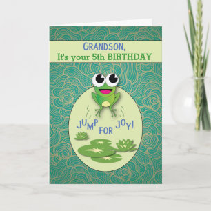 Grandson, Customise Any Age, Birthday, Frog Card