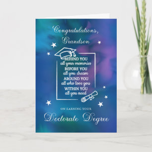 Grandson Doctorate PHD Graduation Congratulations  Card