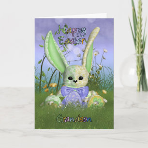 Grandson Easter Bunny Spring Greeting Card