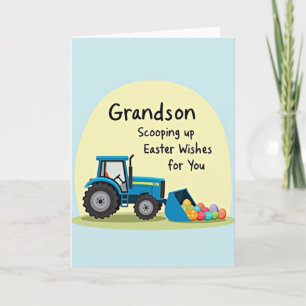 Grandson Easter Wishes Tractor Card